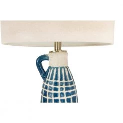 28.5 in. H Blue Table Lamp with Linen Shade by 3R Studios -Heath Zenith Shop blue 3r studios table lamps df1946 44 1000