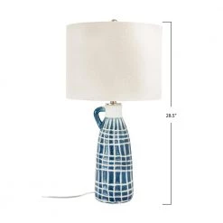 28.5 in. H Blue Table Lamp with Linen Shade by 3R Studios -Heath Zenith Shop blue 3r studios table lamps df1946 4f 1000