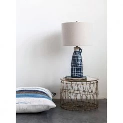 28.5 in. H Blue Table Lamp with Linen Shade by 3R Studios -Heath Zenith Shop blue 3r studios table lamps df1946 c3 1000