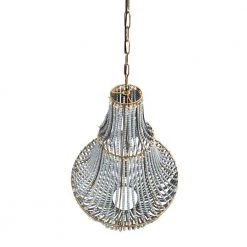 1-Light Grey Metal Chandelier with Wood Bead Shade by 3R Studios 11 1-Light Grey Metal Chandelier with Wood Bead Shade by 3R Studios -Heath Zenith Shop bluish grey 3r studios chandeliers ec0233 44 1000