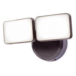 Twin Head Bronze Outdoor Integrated LED Dusk to Dawn Activated Flood Light with Adjustable Color Temperature by Heath Zenith