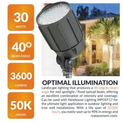 30W 3600-Lumen 120-277 Volt Bronze Non-Dimmable Integrated Outdoor LED Weatherproof Bullet Flood Light and Mount by Newhouse Lighting -Heath Zenith Shop bronze newhouse lighting landscape flood lights v5blf30brz 1d 1000