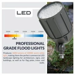 30W 3600-Lumen 120-277 Volt Bronze Non-Dimmable Integrated Outdoor LED Weatherproof Bullet Flood Light and Mount by Newhouse Lighting -Heath Zenith Shop bronze newhouse lighting landscape flood lights v5blf30brz 66 1000