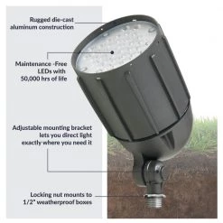30W 3600-Lumen 120-277 Volt Bronze Non-Dimmable Integrated Outdoor LED Weatherproof Bullet Flood Light and Mount by Newhouse Lighting -Heath Zenith Shop bronze newhouse lighting landscape flood lights v5blf30brz 77 1000