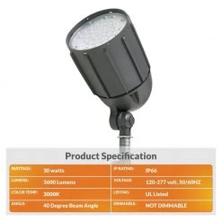 30W 3600-Lumen 120-277 Volt Bronze Non-Dimmable Integrated Outdoor LED Weatherproof Bullet Flood Light and Mount by Newhouse Lighting -Heath Zenith Shop bronze newhouse lighting landscape flood lights v5blf30brz a0 1000