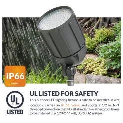 30W 3600-Lumen 120-277 Volt Bronze Non-Dimmable Integrated Outdoor LED Weatherproof Bullet Flood Light and Mount by Newhouse Lighting -Heath Zenith Shop bronze newhouse lighting landscape flood lights v5blf30brz c3 1000