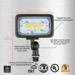 16W 1500-Lumen 120V Bronze Non-Dimmable Integrated Outdoor LED Weatherproof Wall Wash Light and Adjustable Mount by Newhouse Lighting -Heath Zenith Shop bronzed newhouse lighting landscape flood lights ww15brz 1d 1000