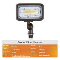 16W 1500-Lumen 120V Bronze Non-Dimmable Integrated Outdoor LED Weatherproof Wall Wash Light and Adjustable Mount by Newhouse Lighting -Heath Zenith Shop bronzed newhouse lighting landscape flood lights ww15brz 40 1000