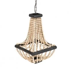 1-Light Wood Beaded Hanging Pendant Light by 3R Studios -Heath Zenith Shop brown 3r studios chandeliers ec0159 44 1000