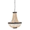 1-Light Wood Beaded Hanging Pendant Light by 3R Studios -Heath Zenith Shop brown 3r studios chandeliers ec0159 64 1000