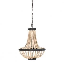 1-Light Wood Beaded Hanging Pendant Light by 3R Studios -Heath Zenith Shop brown 3r studios chandeliers ec0159 c3 1000