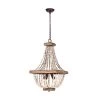 4-Light Brown Vintage Wood Bead Chandelier by matrix decor -Heath Zenith Shop brown matrix decor chandeliers md2252 4ab110v 64 1000
