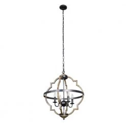 4-Light Brown Wood Chandelier by matrix decor -Heath Zenith Shop brown matrix decor chandeliers mdd2260 4bz110v 44 1000