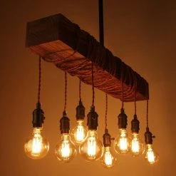 8-Light Brown Pendant with Down Rod Mounted by matrix decor -Heath Zenith Shop brown matrix decor chandeliers mdteh 1716110v 1f 1000