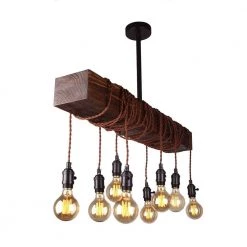 8-Light Brown Pendant with Down Rod Mounted by matrix decor