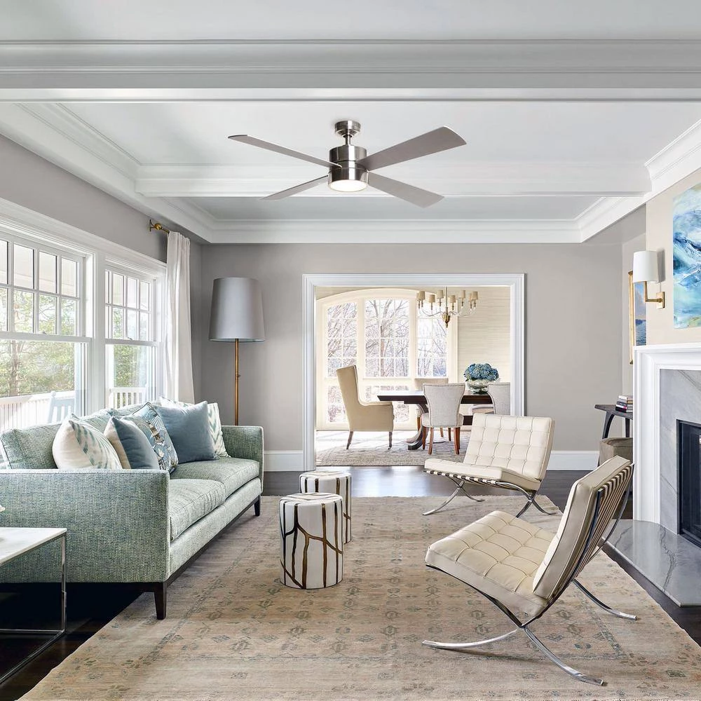 52 in. LED Brushed Chrome Ceiling Fan with Light Kit and Remote Control by matrix decor 6 52 in. LED Brushed Chrome Ceiling Fan with Light Kit and Remote Control by matrix decor - Image 4