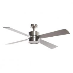 52 in. LED Brushed Chrome Ceiling Fan with Light Kit and Remote Control by matrix decor