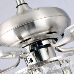 52 in. Indoor Chrome Ceiling Fan with Light Kit and Remote Control by matrix decor -Heath Zenith Shop chrome matrix decor ceiling fans with lights md bbt52 8010bn 1f 1000