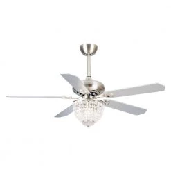 52 in. Indoor Chrome Ceiling Fan with Light Kit and Remote Control by matrix decor -Heath Zenith Shop chrome matrix decor ceiling fans with lights md bbt52 8010bn c3 1000