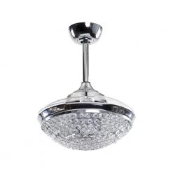 36 in. Indoor Chrome Crystal Ceiling Fan with Light and Remote Control by matrix decor -Heath Zenith Shop chrome matrix decor ceiling fans with lights md f3503110v 4f 1000