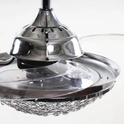 36 in. Indoor Chrome Crystal Ceiling Fan with Light and Remote Control by matrix decor -Heath Zenith Shop chrome matrix decor ceiling fans with lights md f3503110v fa 1000