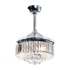 36 in. LED Indoor Chrome Crystal Ceiling Fan with Light Kit and Wall Control by matrix decor -Heath Zenith Shop chrome matrix decor ceiling fans with lights md f3507a110v 1f 1000