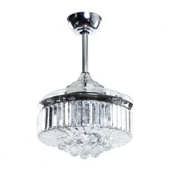 36 in. LED Indoor Chrome Crystal Ceiling Fan with Light Kit and Wall Control by matrix decor -Heath Zenith Shop chrome matrix decor ceiling fans with lights md f3507a110v 4f 1000