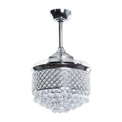 36 in. LED Indoor Chrome Retractable Crystal Ceiling Fan with Light and Wall Control by matrix decor -Heath Zenith Shop chrome matrix decor ceiling fans with lights md f3508a110v 1f 1000
