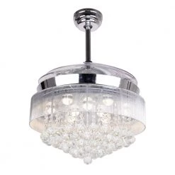 46 in. LED Indoor Chrome Ceiling Fan with Light Kit by matrix decor -Heath Zenith Shop chrome matrix decor ceiling fans with lights md f4601y110v c3 1000