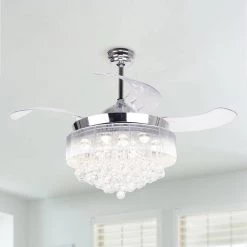 46 in. LED Indoor Chrome Ceiling Fan with Light Kit by matrix decor -Heath Zenith Shop chrome matrix decor ceiling fans with lights md f4601y110v fa 1000