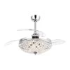 42 in. Chrome Retractable Ceiling Fan with Light Kit and Remote Control by matrix decor
