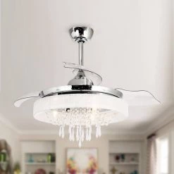 42 in. LED Indoor Chrome Ceiling Fan with Light Kit and Remote Control by matrix decor 11 42 in. LED Indoor Chrome Ceiling Fan with Light Kit and Remote Control by matrix decor -Heath Zenith Shop chrome matrix decor ceiling fans with lights md f4711110v 1f 1000