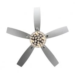 52 in. Indoor Chrome Crystal Chandelier Ceiling Fan with Light and Remote Control by matrix decor -Heath Zenith Shop chrome matrix decor ceiling fans with lights md f6214110v 1f 1000
