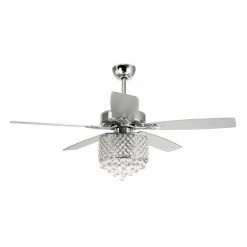 52 in. Indoor Chrome Crystal Chandelier Ceiling Fan with Light and Remote Control by matrix decor -Heath Zenith Shop chrome matrix decor ceiling fans with lights md f6214110v c3 1000