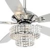 52 in. Indoor Chrome Crystal Chandelier Ceiling Fan with Light and Remote Control by matrix decor