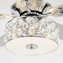 52 in. Indoor Chrome Crystal Chandelier Ceiling Fan with Light and Remote Control by matrix decor -Heath Zenith Shop chrome matrix decor ceiling fans with lights md f6217110v 1f 1000