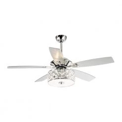 52 in. Indoor Chrome Crystal Chandelier Ceiling Fan with Light and Remote Control by matrix decor -Heath Zenith Shop chrome matrix decor ceiling fans with lights md f6217110v c3 1000
