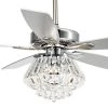 52 in. Indoor Chrome Downrod Mount Crystal Chandelier Ceiling Fan with Light and Remote Control by matrix decor -Heath Zenith Shop chrome matrix decor ceiling fans with lights md f6222110v 64 1000