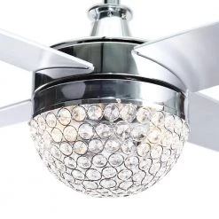 48 in. Indoor Chrome Crystal Ceiling Fan with Light and Remote Control by matrix decor -Heath Zenith Shop chrome matrix decor ceiling fans with lights md f6223110v 44 1000