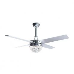 48 in. Indoor Chrome Crystal Ceiling Fan with Light and Remote Control by matrix decor -Heath Zenith Shop chrome matrix decor ceiling fans with lights md f6223110v 4f 1000