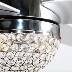 48 in. Indoor Chrome Crystal Ceiling Fan with Light and Remote Control by matrix decor -Heath Zenith Shop chrome matrix decor ceiling fans with lights md f6223110v 76 1000