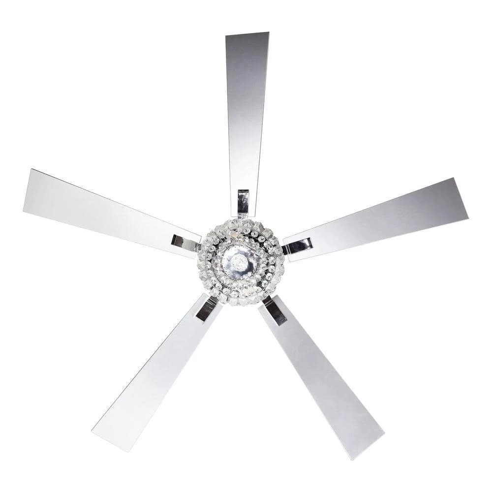 52 in. Chrome Crystal Chandelier Ceiling Fan with Light and Remote Control in Downrod Mounted by matrix decor 7 52 in. Chrome Crystal Chandelier Ceiling Fan with Light and Remote Control in Downrod Mounted by matrix decor - Image 5