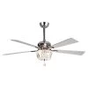 52 in. Chrome Crystal Chandelier Ceiling Fan with Light and Remote Control in Downrod Mounted by matrix decor -Heath Zenith Shop chrome matrix decor ceiling fans with lights md f6231110v 64 1000