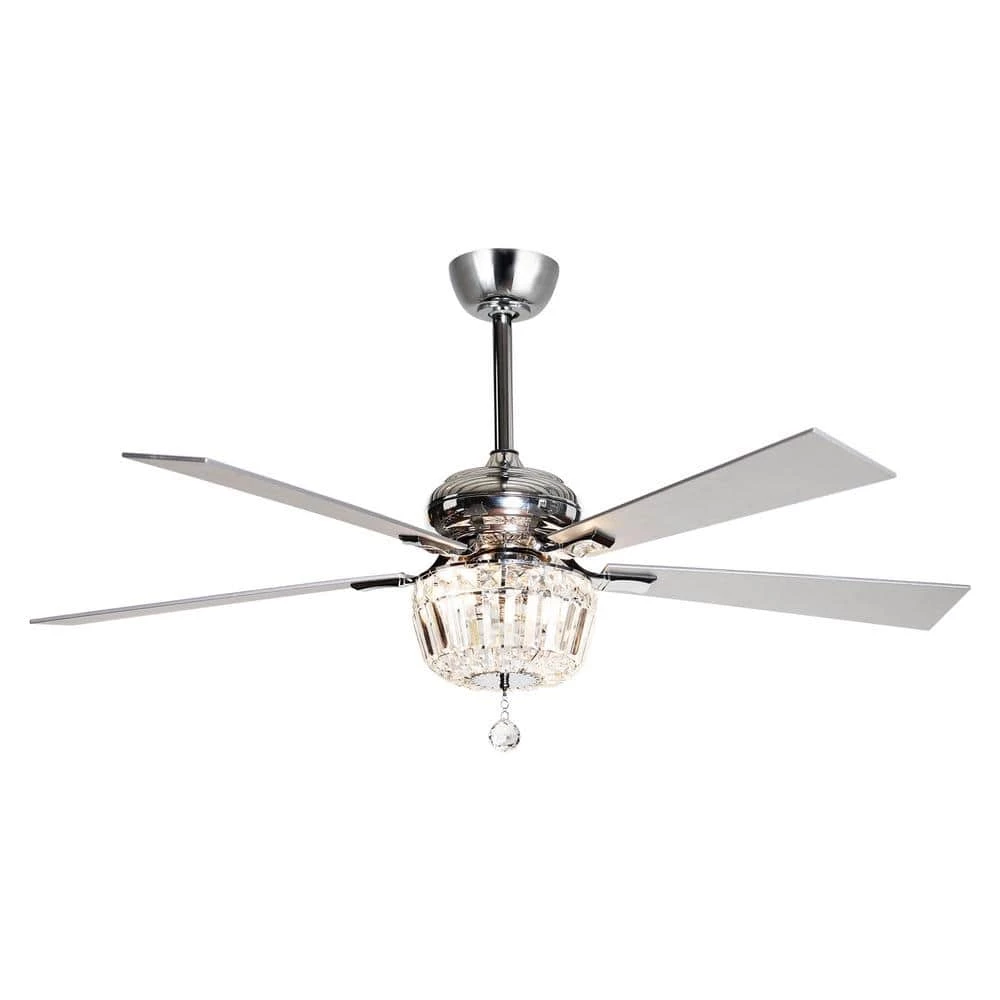 52 in. Chrome Crystal Chandelier Ceiling Fan with Light and Remote Control in Downrod Mounted by matrix decor 3 52 in. Chrome Crystal Chandelier Ceiling Fan with Light and Remote Control in Downrod Mounted by matrix decor