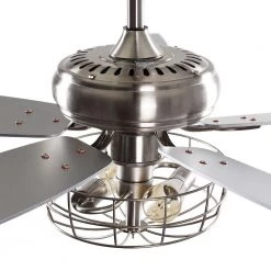 52 in. Chrome Ceiling Fan with Light and Remote Control by matrix decor -Heath Zenith Shop chrome matrix decor ceiling fans with lights md f6236110v fa 1000