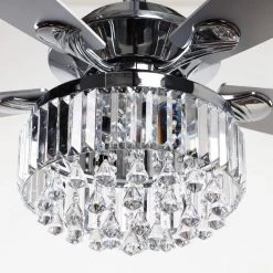 52 in. Indoor Chrome Crystal Chandelier Ceiling Fan with Light and Remote Control by matrix decor -Heath Zenith Shop chrome matrix decor ceiling fans with lights md f6252110v 1f 1000