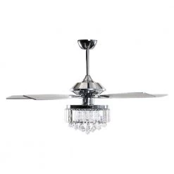 52 in. Indoor Chrome Crystal Chandelier Ceiling Fan with Light and Remote Control by matrix decor -Heath Zenith Shop chrome matrix decor ceiling fans with lights md f6252110v 4f 1000