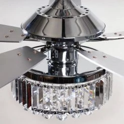 52 in. Indoor Chrome Crystal Chandelier Ceiling Fan with Light and Remote Control by matrix decor -Heath Zenith Shop chrome matrix decor ceiling fans with lights md f6252110v fa 1000