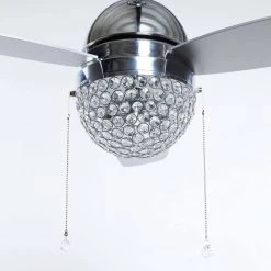 42 in. LED Indoor Chrome Crystal Ceiling Fan with Light by matrix decor 12 42 in. LED Indoor Chrome Crystal Ceiling Fan with Light by matrix decor -Heath Zenith Shop chrome matrix decor ceiling fans with lights md f6273110v 1f 1000