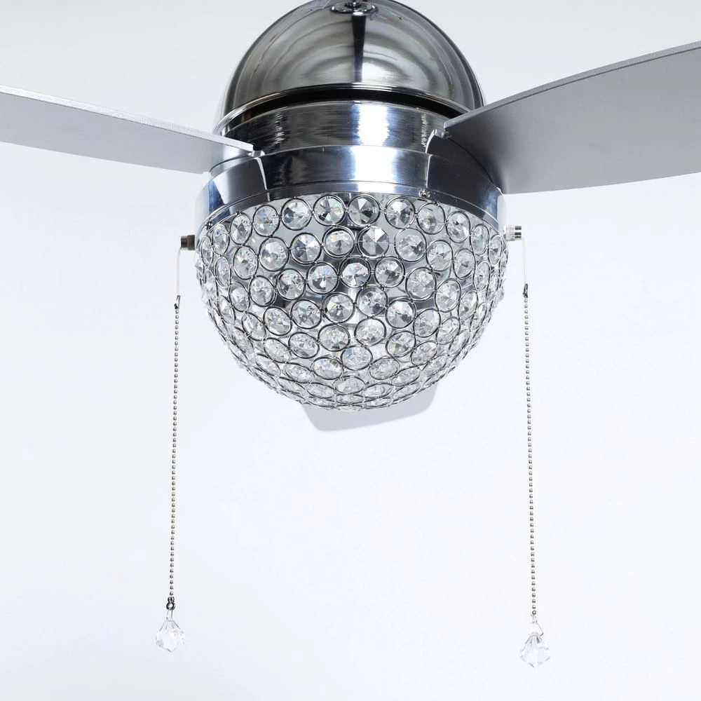 42 in. LED Indoor Chrome Crystal Ceiling Fan with Light by matrix decor 7 42 in. LED Indoor Chrome Crystal Ceiling Fan with Light by matrix decor - Image 5